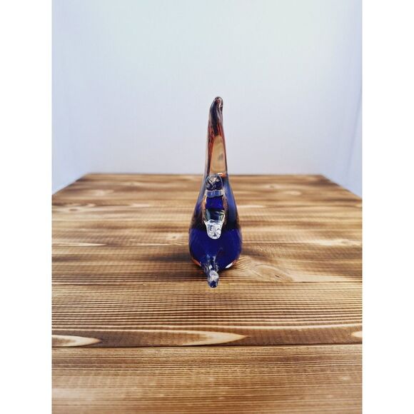 Hand Blown Art Glass Blue Orange Tropical Angel Fish Paperweight Murano Style 4" - Picture 4 of 13